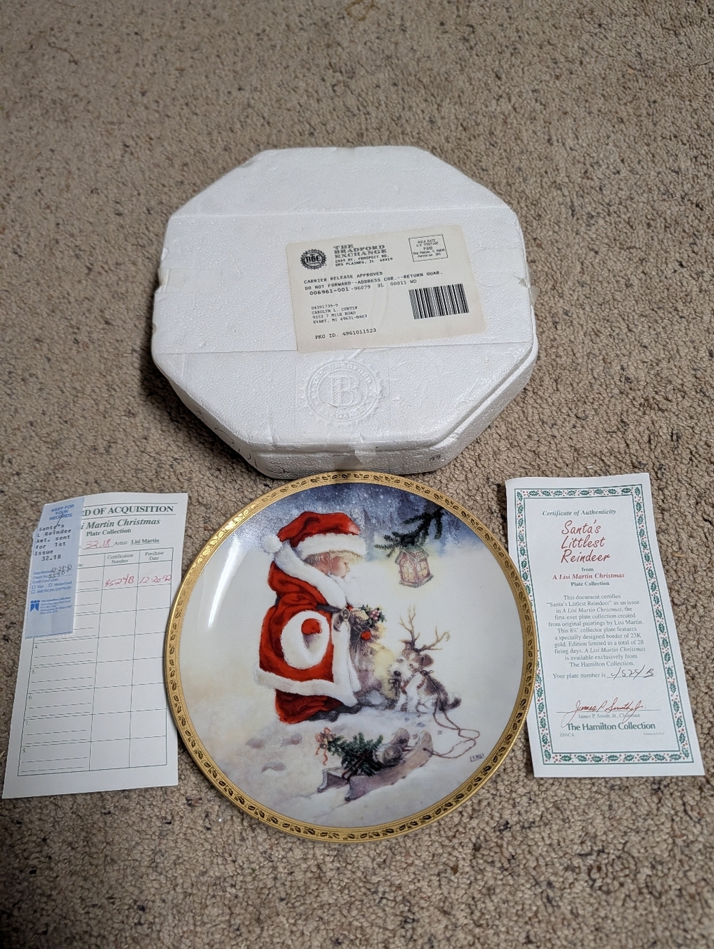 Collectible Bradford Exchange Christmas Limited Edition Plate